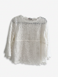 Blusa Crochet Felicia - encaje blanco con motivos florales