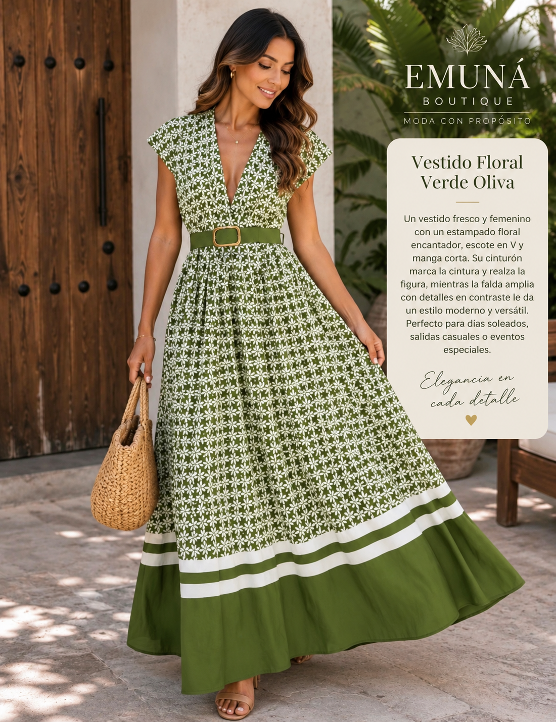Vestido verde olivo