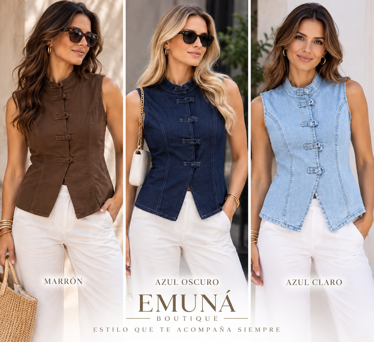Chaleco denim sin mangas