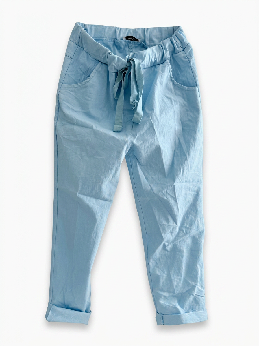 Pantalón Versátil de Algodón en Azul Cielo