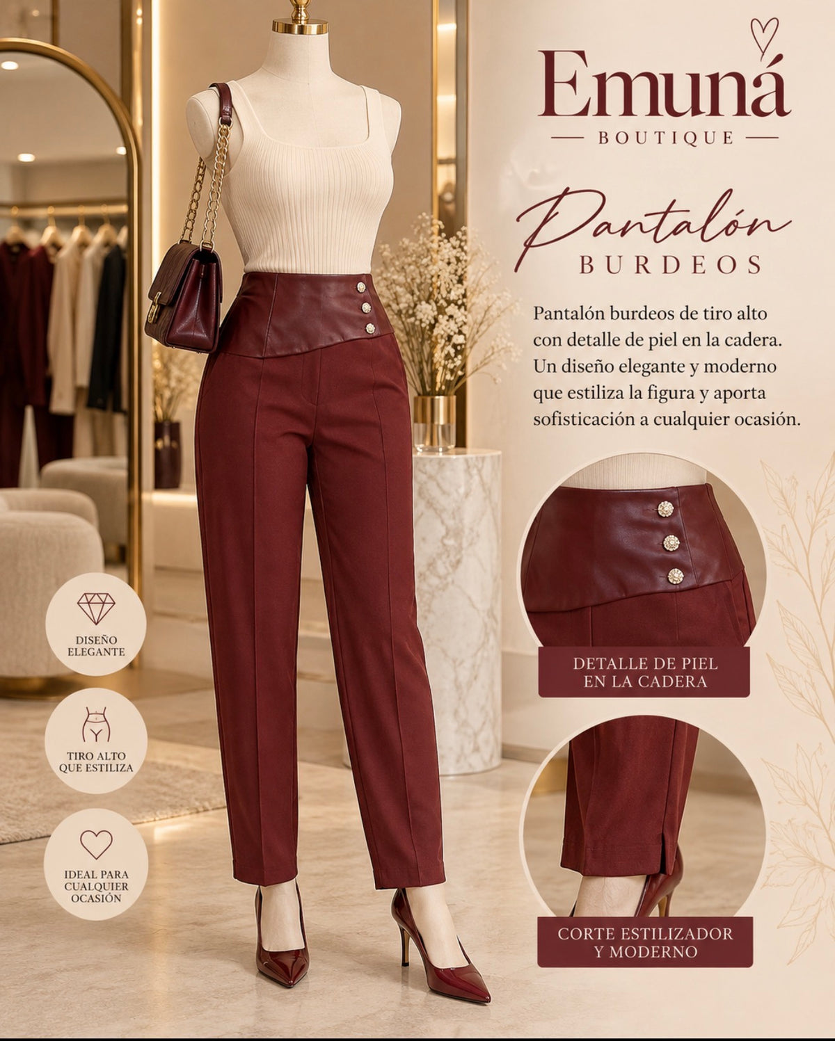 Pantalón Burdeos